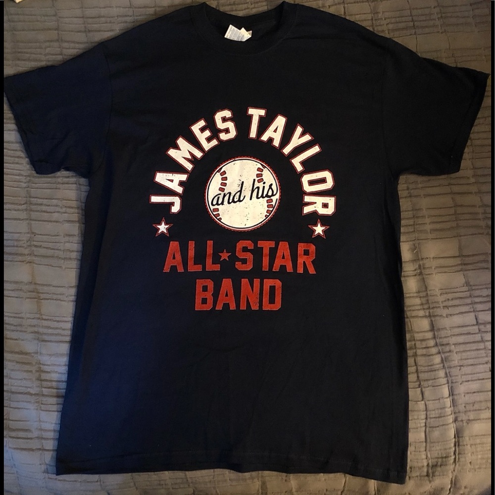James Taylor & His All Star Band 2015Tour Tshirt Mens sz M Baseball-logo Art NEW